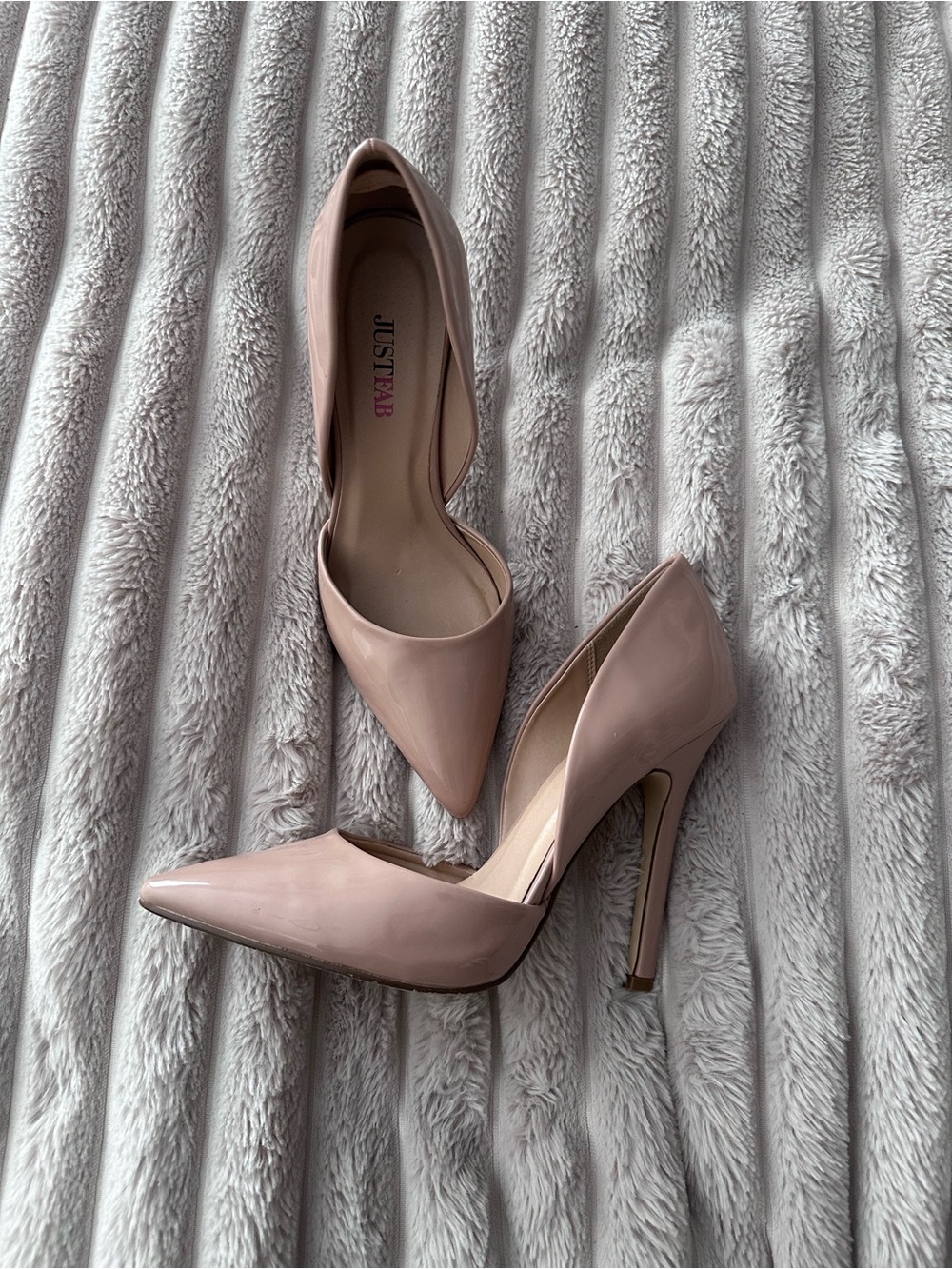 JustFab Blush Patent Pointed-Toe Stiletto Pumps